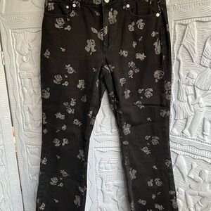 Michael Kors Izzy Denim Floral Print Skinny / Cropped Jeans